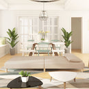 vidaXL kétszemélyes krémszínű szövet kanapéágy két párnával