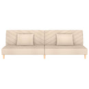 vidaXL kétszemélyes krémszínű szövet kanapéágy két párnával