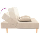 vidaXL kétszemélyes krémszínű szövet kanapéágy két párnával