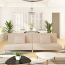 vidaXL kétszemélyes krémszínű szövet kanapéágy két párnával