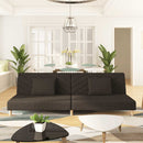 vidaXL kétszemélyes barna szövet kanapéágy két párnával