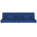vidaXL kétszemélyes kék szövet kanapéágy két párnával