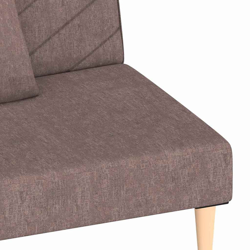 vidaXL kétszemélyes tópszínű szövet kanapéágy két párnával