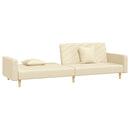 vidaXL kétszemélyes krémszínű szövet kanapéágy két párnával