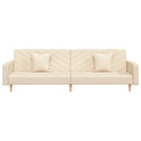 vidaXL kétszemélyes krémszínű szövet kanapéágy két párnával