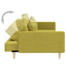 vidaXL 2 személyes zöld szövet kanapéágy két párnával