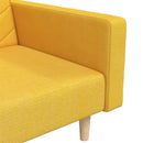 vidaXL kétszemélyes sárga szövet kanapéágy két párnával