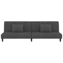 vidaXL kétszemélyes sötétzöld bársony kanapéágy két párnával