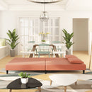 vidaXL kétszemélyes rózsaszín bársony kanapéágy két párnával