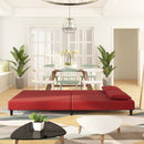 vidaXL kétszemélyes bordó bársony kanapéágy két párnával