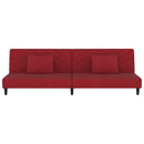 vidaXL kétszemélyes bordó bársony kanapéágy két párnával