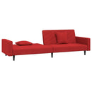 vidaXL kétszemélyes bordó bársony kanapéágy két párnával