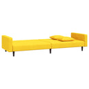 vidaXL kétszemélyes sárga bársony kanapéágy két párnával