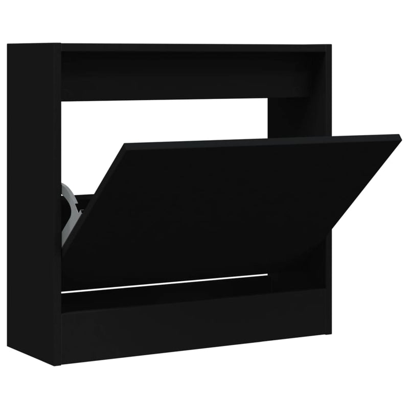 vidaXL fekete szerelt fa cipőszekrény 60 x 21 x 57 cm