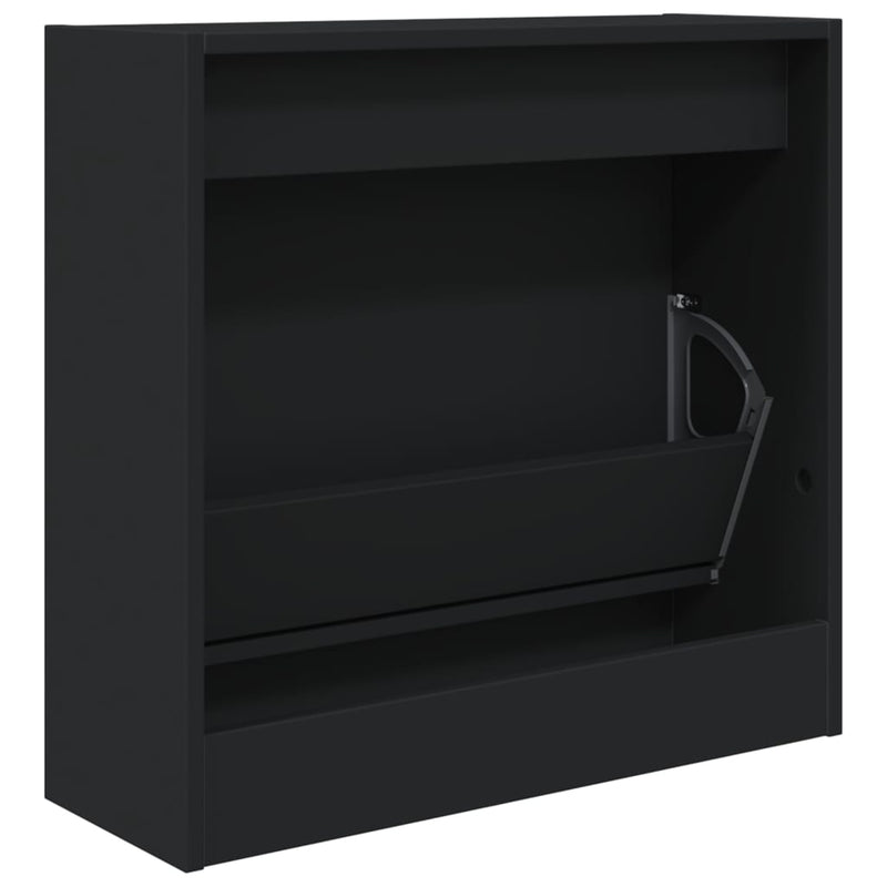 vidaXL fekete szerelt fa cipőszekrény 60 x 21 x 57 cm