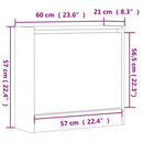 vidaXL szürke sonoma színű szerelt fa cipőszekrény 60 x 21 x 57 cm