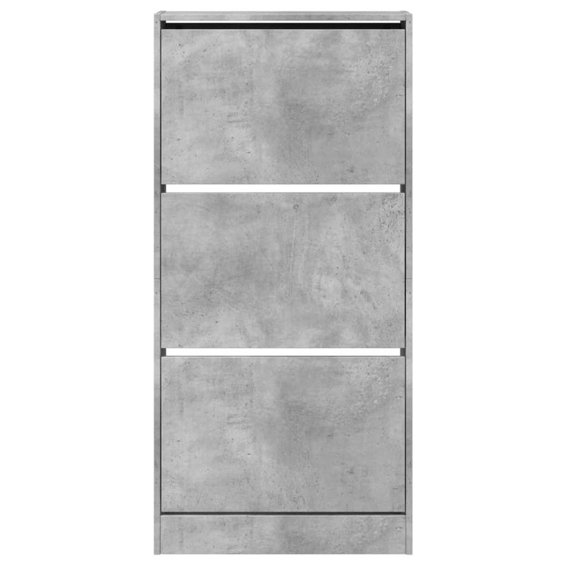 vidaXL betonszürke szerelt fa cipőszekrény 60 x 21 x 125,5 cm