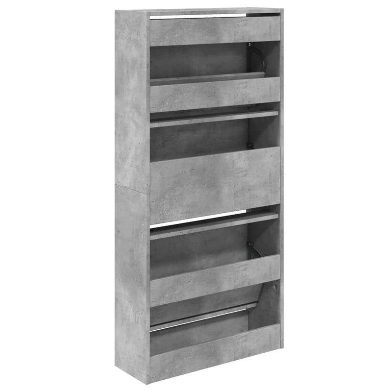 vidaXL betonszürke szerelt fa cipőszekrény 60 x 21 x 125,5 cm