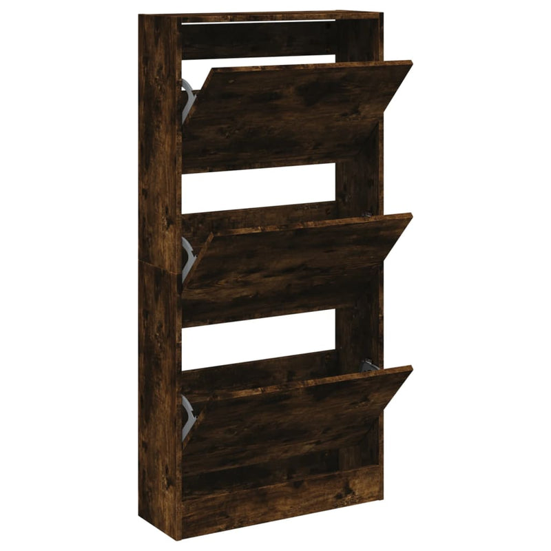 vidaXL füstös tölgy színű szerelt fa cipőszekrény 60 x 21 x 125,5 cm