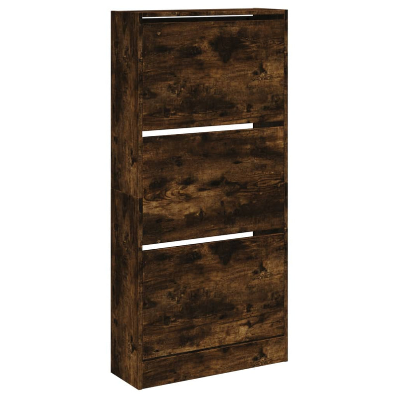 vidaXL füstös tölgy színű szerelt fa cipőszekrény 60 x 21 x 125,5 cm