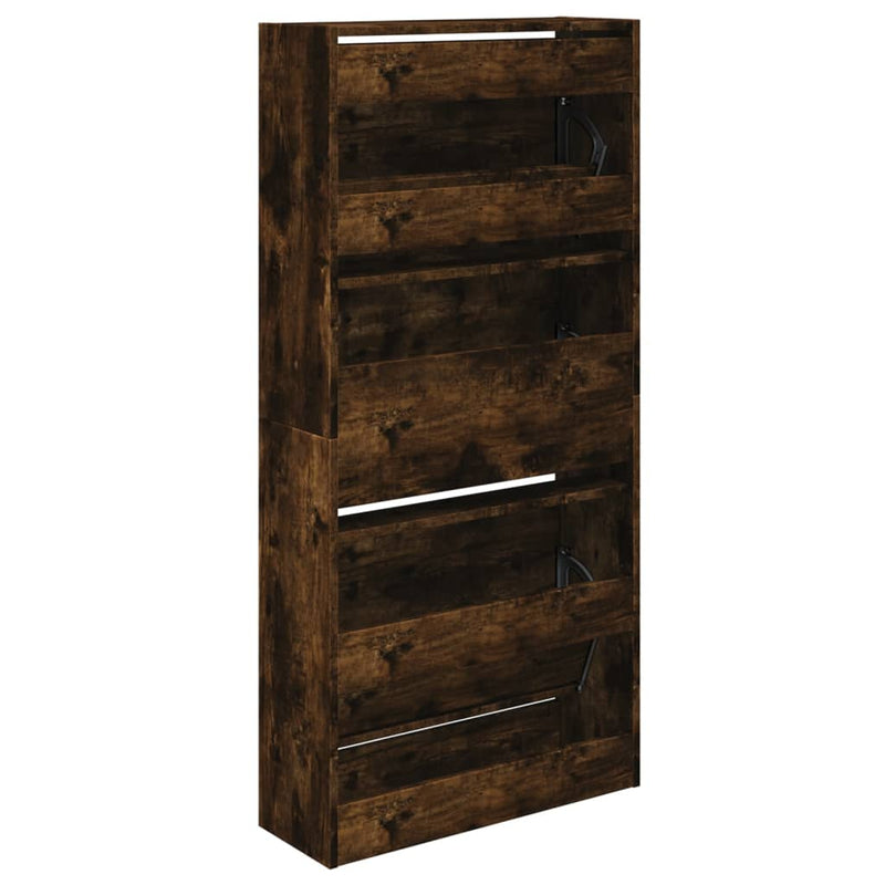 vidaXL füstös tölgy színű szerelt fa cipőszekrény 60 x 21 x 125,5 cm