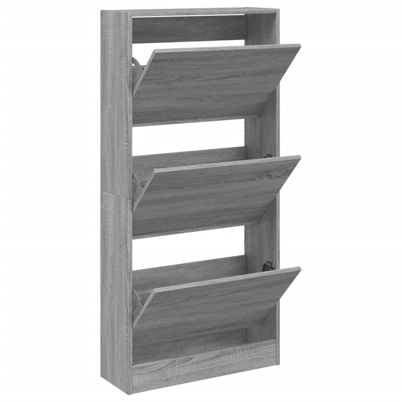 vidaXL szürke sonoma színű szerelt fa cipőszekrény 60 x 21 x 125,5 cm