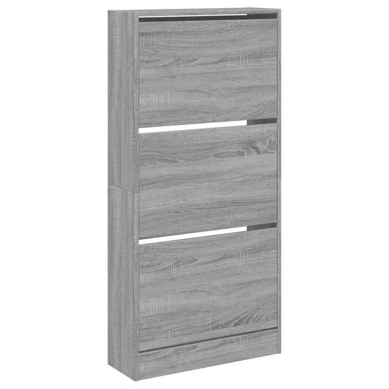 vidaXL szürke sonoma színű szerelt fa cipőszekrény 60 x 21 x 125,5 cm