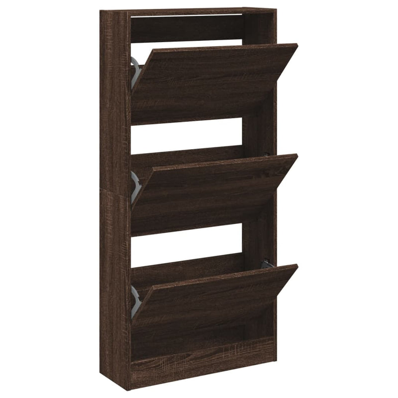vidaXL barna tölgyszínű szerelt fa cipőszekrény 60x 21 x 125,5 cm