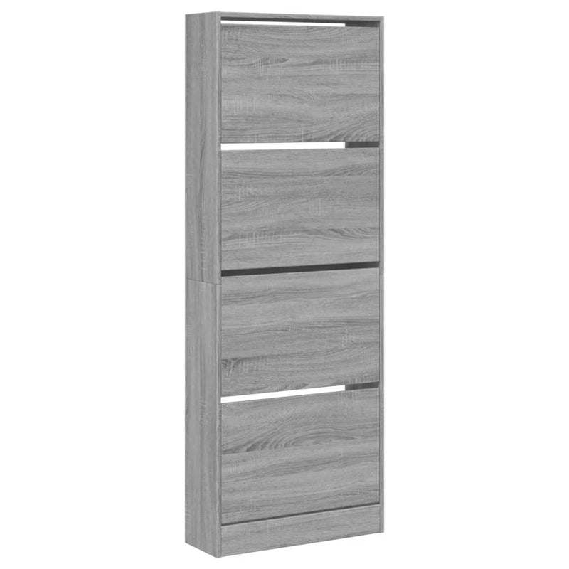 vidaXL szürke sonoma színű szerelt fa cipőszekrény 60x21x163,5 cm