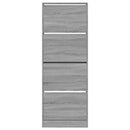 vidaXL szürke sonoma színű szerelt fa cipőszekrény 60x21x163,5 cm