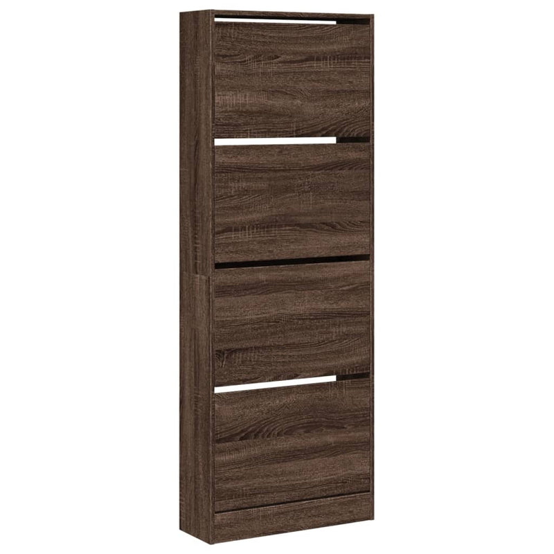 vidaXL barna tölgyszínű szerelt fa cipőszekrény 60 x 21 x 163,5 cm