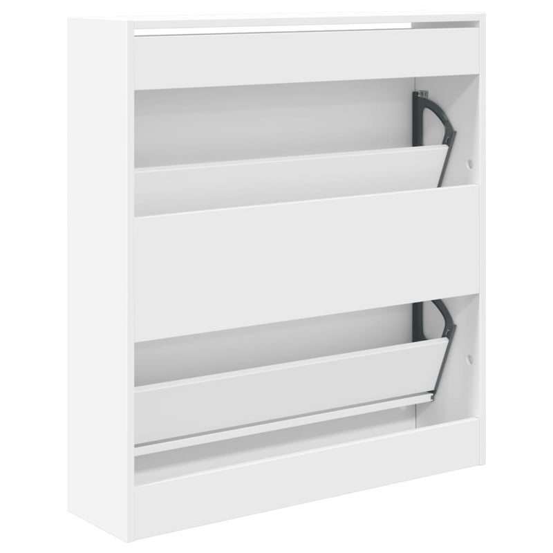 vidaXL fehér szerelt fa cipőszekrény 80 x 21 x 87,5 cm