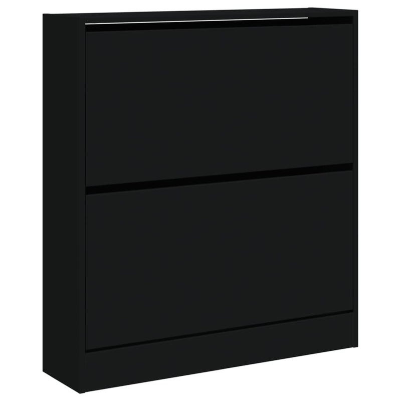 vidaXL fekete szerelt fa cipőszekrény 80 x 21x 87,5 cm