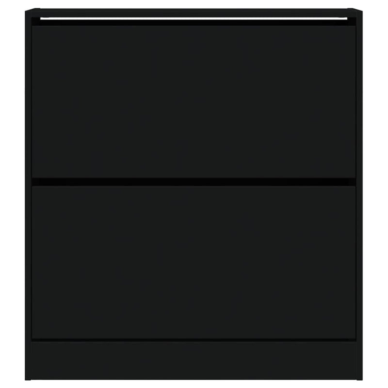 vidaXL fekete szerelt fa cipőszekrény 80 x 21x 87,5 cm