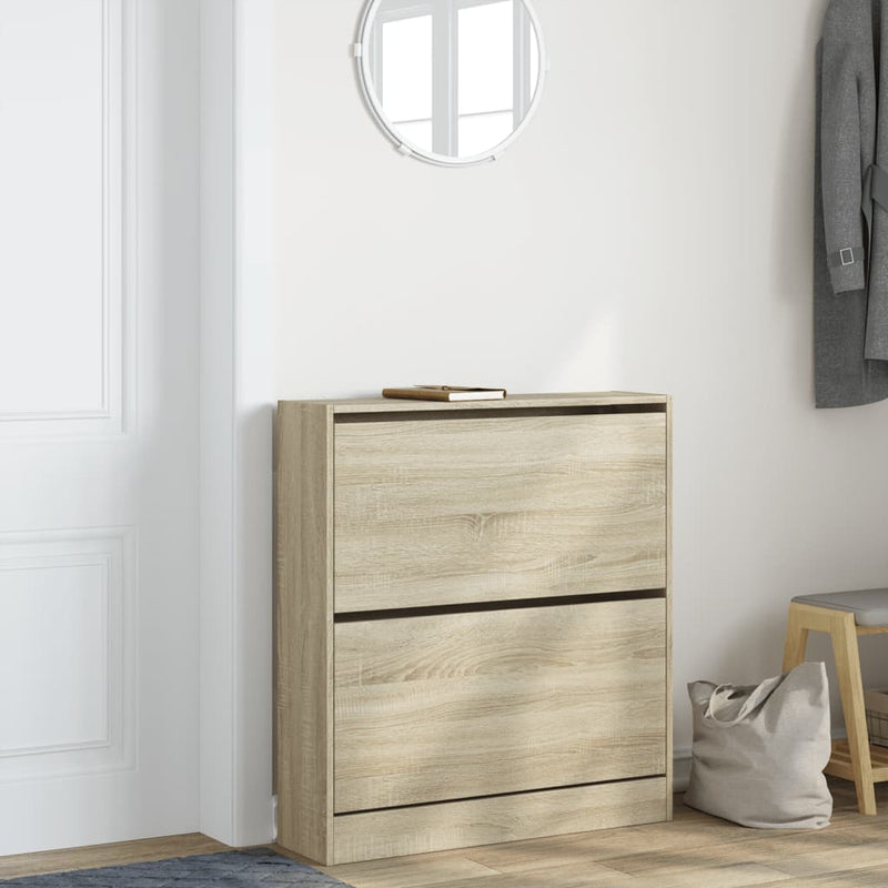 vidaXL sonoma tölgy színű szerelt fa cipőszekrény 80 x 21 x 87,5 cm