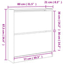 vidaXL sonoma tölgy színű szerelt fa cipőszekrény 80 x 21 x 87,5 cm