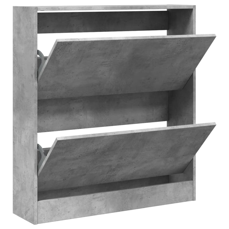 vidaXL betonszürke szerelt fa cipőszekrény 80 x 21 x 87,5 cm