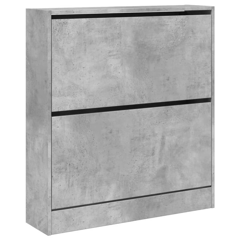 vidaXL betonszürke szerelt fa cipőszekrény 80 x 21 x 87,5 cm