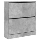 vidaXL betonszürke szerelt fa cipőszekrény 80 x 21 x 87,5 cm