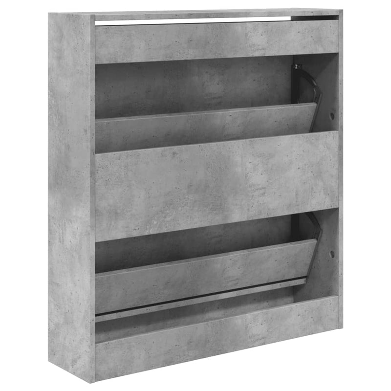 vidaXL betonszürke szerelt fa cipőszekrény 80 x 21 x 87,5 cm