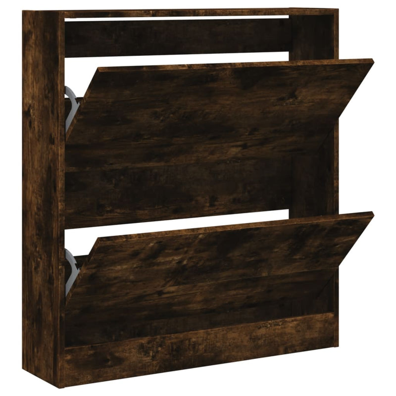 vidaXL füstös tölgy színű szerelt fa cipőszekrény 80 x 21 x 87,5 cm