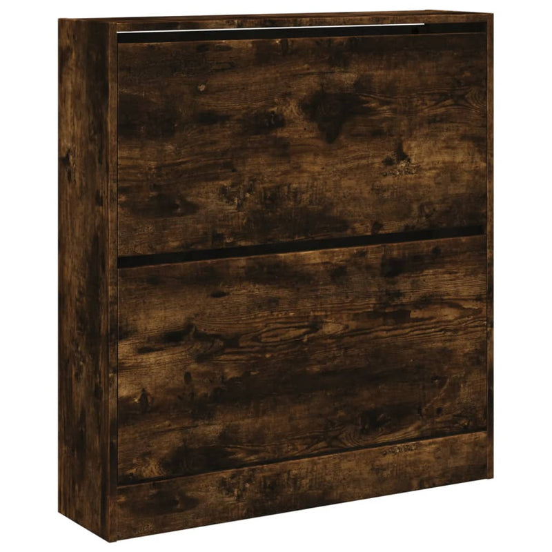 vidaXL füstös tölgy színű szerelt fa cipőszekrény 80 x 21 x 87,5 cm