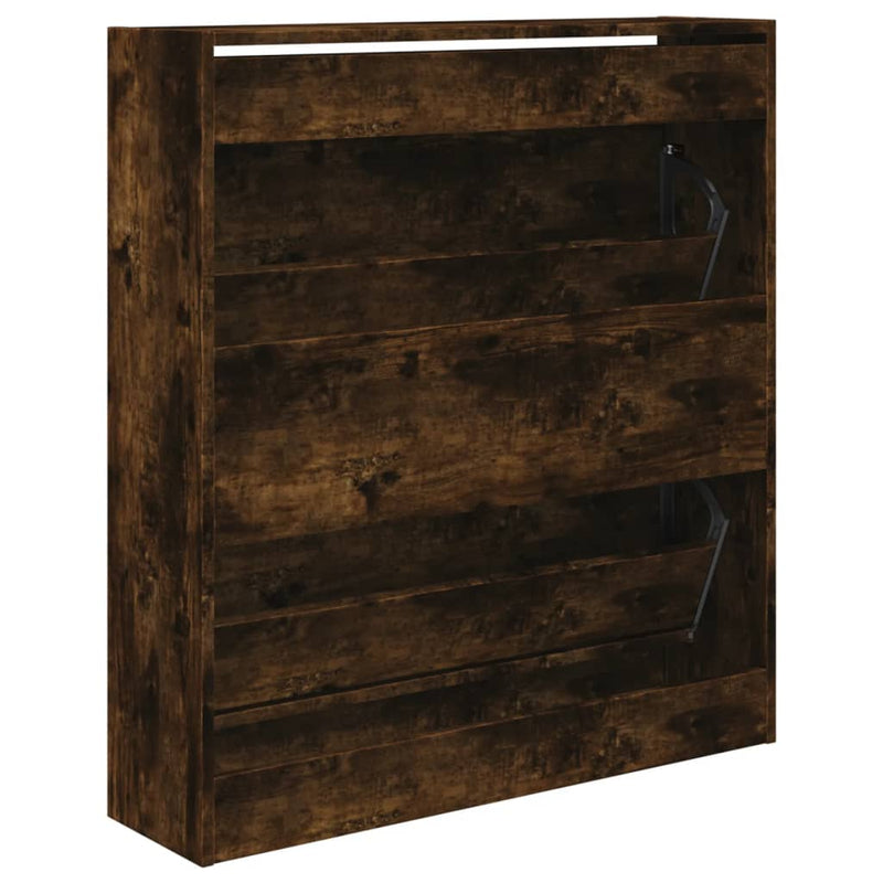 vidaXL füstös tölgy színű szerelt fa cipőszekrény 80 x 21 x 87,5 cm