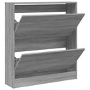 vidaXL szürke sonoma színű szerelt fa cipőszekrény 80 x 21 x 87,5 cm