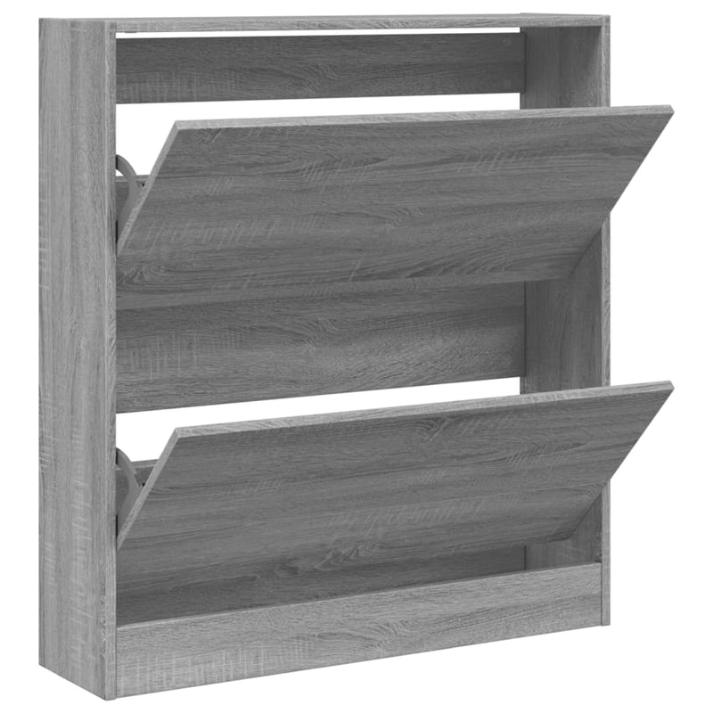 vidaXL szürke sonoma színű szerelt fa cipőszekrény 80 x 21 x 87,5 cm