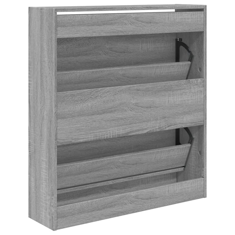 vidaXL szürke sonoma színű szerelt fa cipőszekrény 80 x 21 x 87,5 cm