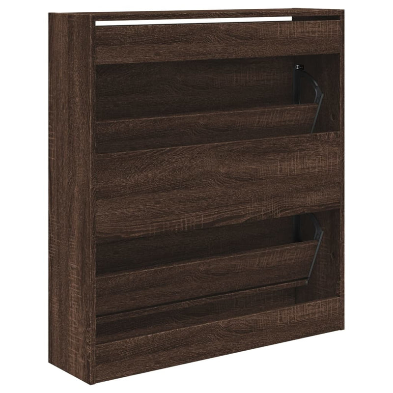 vidaXL barna tölgyszínű szerelt fa cipőszekrény 80 x 21 x 87,5 cm