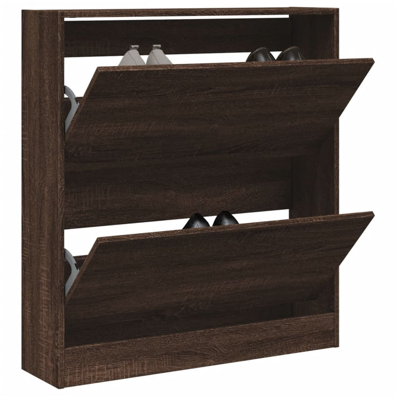 vidaXL barna tölgyszínű szerelt fa cipőszekrény 80 x 21 x 87,5 cm