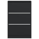 vidaXL fekete szerelt fa cipőszekrény 80 x 21 x 125,5 cm