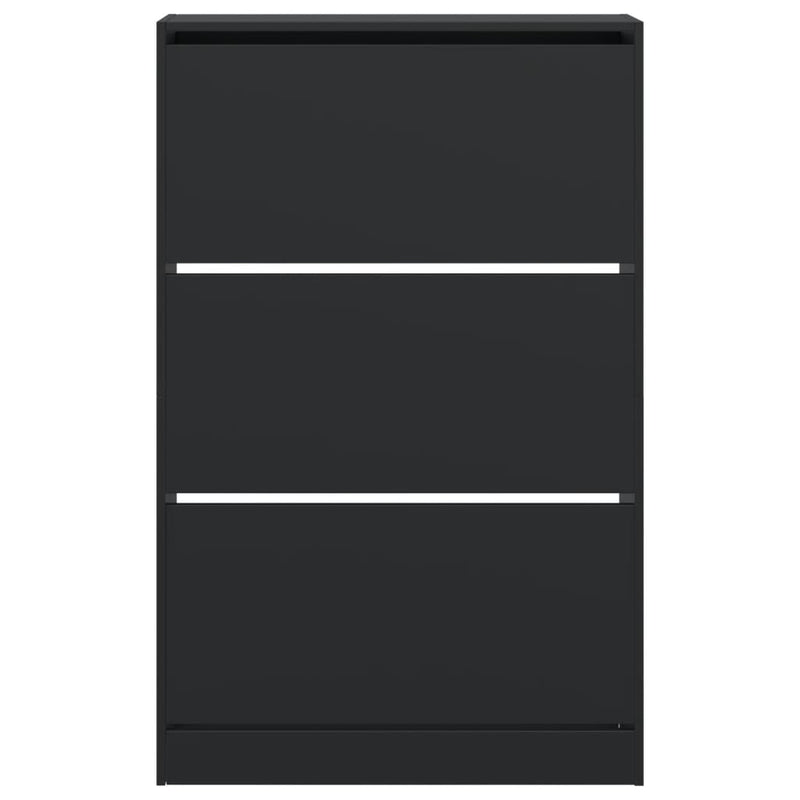 vidaXL fekete szerelt fa cipőszekrény 80 x 21 x 125,5 cm